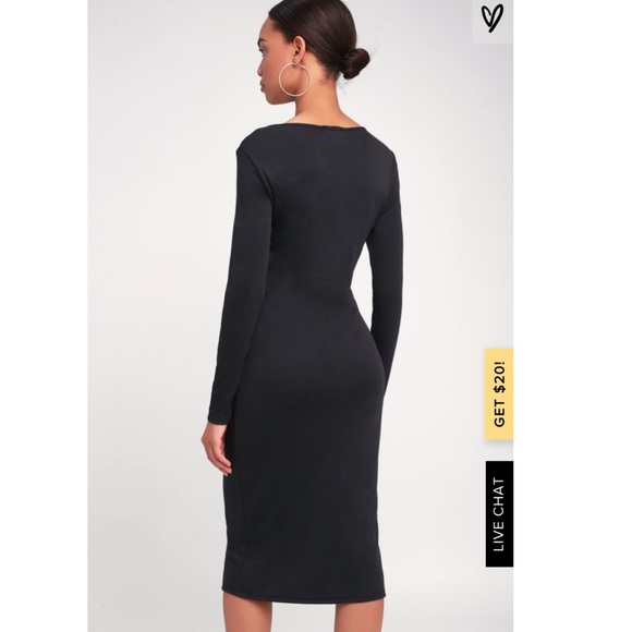 Snap Front Long Sleeve Midi Dress - Picture 5 of 7
